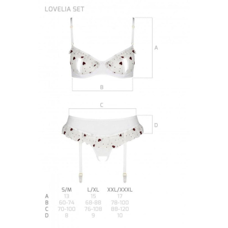 Сексуальный комплект с поясом для чулок LOVELIA SET white S/M - Passion || 