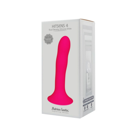 Дилдо с присоской Adrien Lastic Hitsens 4 Pink, отлично для страпона, диаметр 3,7см, длина 17,8см || 
