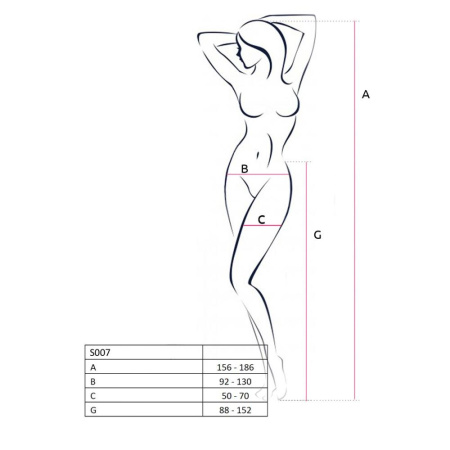Колготки-бодистокинги Passion S012 One Size, White, имитация чулок, пояса и кружевных трусиков || 