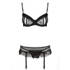 Сексуальный комплект с поясом для чулок LOVELIA SET black L/XL - Passion || 