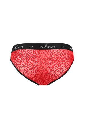 Мужские полупрозрачные трусы Passion 031 Slip Mike L/XL Red, под леопард || 