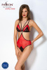 Полупрозрачное боди с кружевом Passion PEONIA BODY S/M red || 