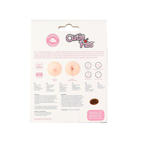 Мастурбатор-грудь Cutie Pies Hannah's Handful - Pussy & Boob, глубина 9,9 см, вибропуля в подарок || 