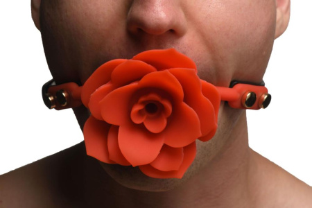 Кляп Master Series Blossom Silicone Rose Gag - Red || 