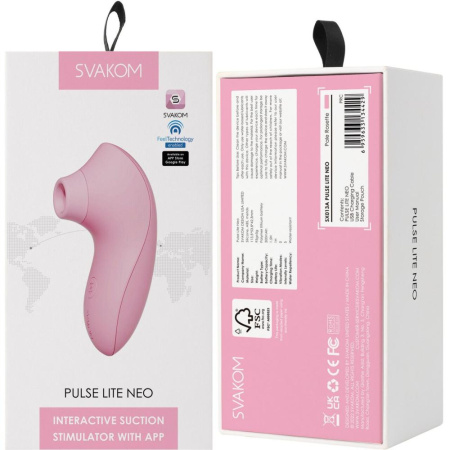 Вакуумный стимулятор Svakom Pulse Lite Neo Pale Rosette, управляется со смартфона || 