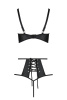 Комплект белья Passion TASMINA SET L/XL black, лиф, высокие трусики с корсетом сзади || 