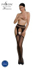 Эротические колготки-бодистокинг Passion ECO S002 black, с доступом, геометрическое плетение