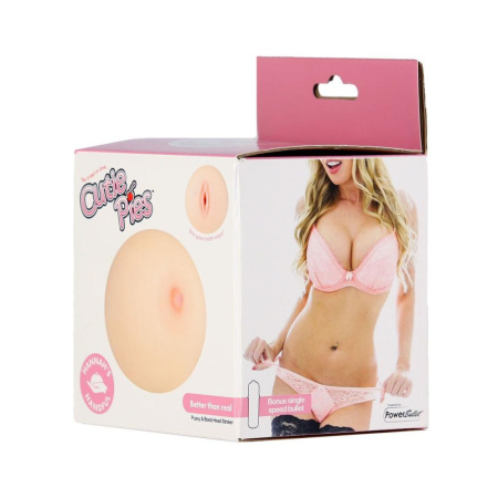 Мастурбатор-грудь Cutie Pies Hannah's Handful - Pussy & Boob, глубина 9,9 см, вибропуля в подарок || 