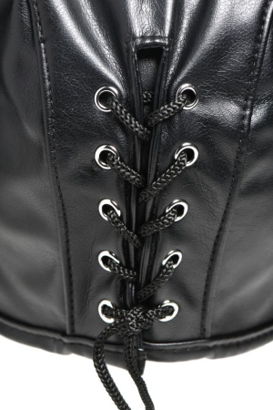 Маска Master Series Dungeon Demon Bondage Mask with Horns - Black || 