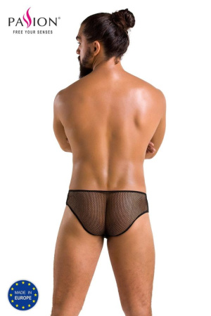 Мужские трусы со шнуровкой Passion 035 Slip Richard XXL/XXXL Black, экокожа, сетка || 