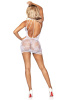 Ажурное платье-сетка Leg Avenue Lace mini dress with cut-outs White, one size || 
