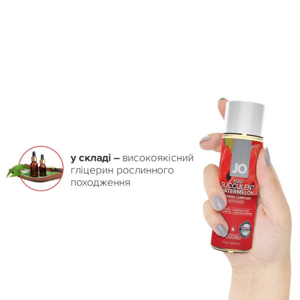 Смазка на водной основе System JO H2O — Watermelon (60 мл) без сахара, растительный глицерин