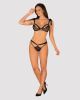 Полупрозрачный эротический комплект Obsessive Obsessivia 2pcs set black S/M, бюстгальтер и трусики, || 