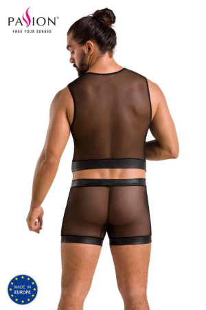 Комплект мужского белья на шнуровке Passion 053 Set William XXL/XXXL Black, жилет, боксеры || 