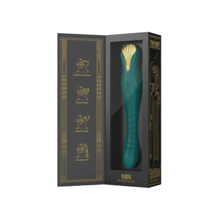 Смартвибратор-пульсатор Zalo — King Turquoise Green, кристалл Swarovski || 