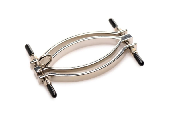 Зажим для половых губ с поводком Master Series Pussy Tugger Adjustable Vagina Clamp with Chain