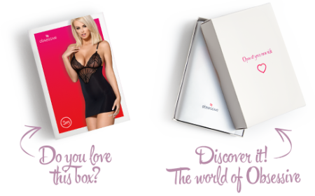 Сатиновый комплект для сна с кружевом Obsessive 828-CHE-1 chemise & thong L/XL, черный, сорочка || 