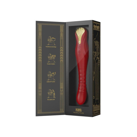 Смартвибратор-пульсатор Zalo — King Wine Red, кристалл Swarovski || 