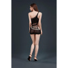 Мини-платье на одно плечо Moonlight Model 12 XS-L Black, вертикальная бахрома || 