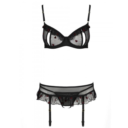 Сексуальный комплект с поясом для чулок LOVELIA SET black XXL/XXXL - Passion || 