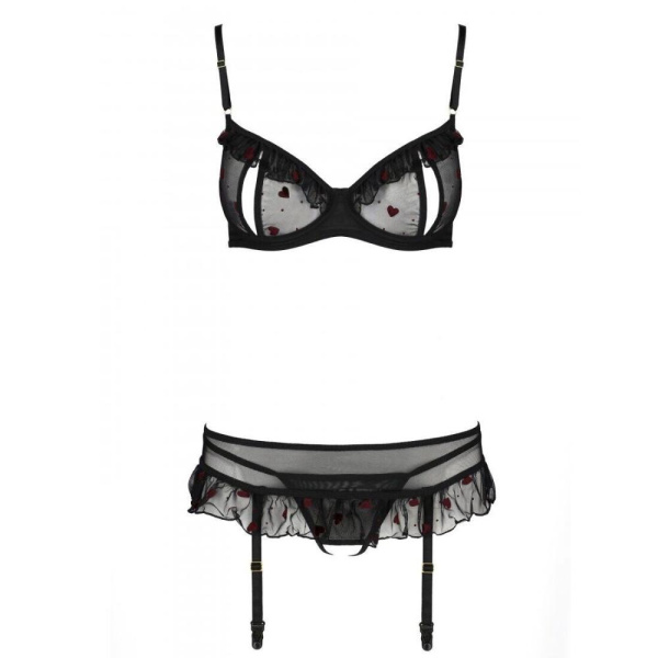 Сексуальный комплект с поясом для чулок LOVELIA SET black XXL/XXXL - Passion
