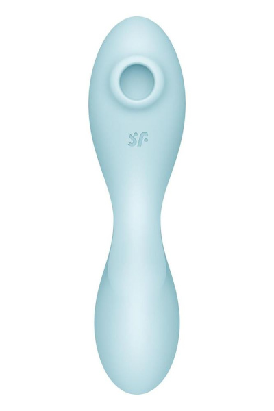 Вакуумный смарт-стимулятор с вибрацией Satisfyer Curvy Trinity 5 (Blue), управление со смартфона