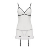 Сорочка прозрачная с пажами ORIHIME CHEMISE white S/M - Passion, трусики, стрэпы || 