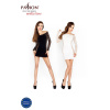 Бодистокинг Passion BS025 white, платье-сетка, спущенное плечо, длинный рукав || 