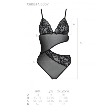 Боди с ажурным лифом Christa Body black S/M  — Passion || 