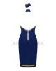 Эротический костюм стюардессы Obsessive Stewardess uniform M/L, blue, платье, пилотка, шарф, манжеты || 