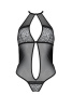 Сетчатое боди с кружевом на груди Passion SATARA BODY L/XL black || 