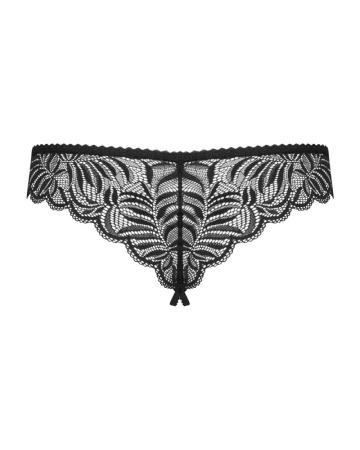Кружевные танга с доступом Obsessive Contica crothchles thong L/XL, черные || 