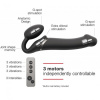 Безремневой страпон с вибрацией Strap-On-Me Vibrating Black M, диаметр 3,3см, пульт ДУ, регулируемый || 