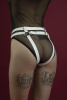 Гартеры Feral Feelings - Belt Briefs, трусики, натуральная кожа, цвет белый || 