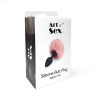 Силиконовая анальная пробка М Art of Sex - Silicone Bunny Tails Butt plug White, диаметр 3,5 см || 