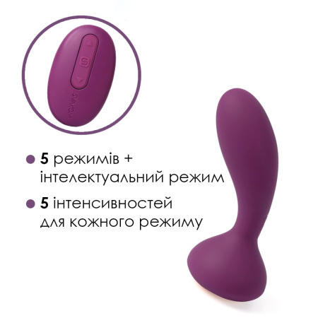 Массажер простаты и вибратор точки G с пультом Svakom Julie Violet || 