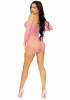 Платье-сетка с сердечками Leg Avenue Heart net mini dress Pink, завязки, открытые плечи, one size || 