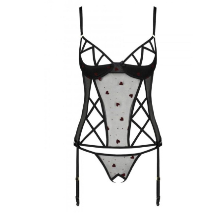 Корсет с подвязками + стринги LOVELIA CORSET black S/M - Passion || 