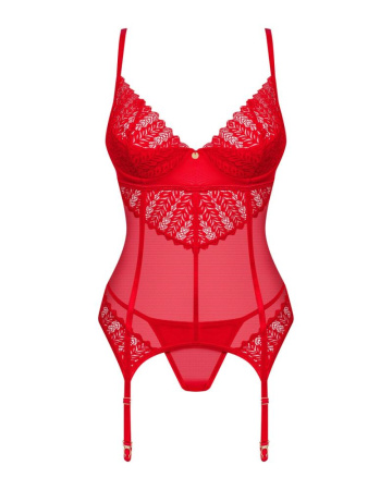 Корсет Obsessive Ingridia corset & thong XL/2XL || 