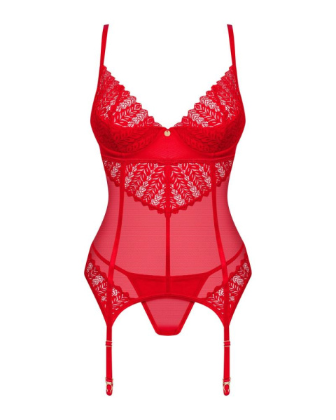 Корсет Obsessive Ingridia corset & thong XL/2XL