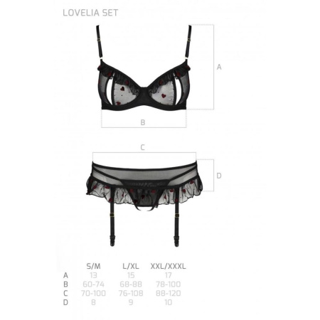 Сексуальный комплект с поясом для чулок LOVELIA SET black S/M - Passion || 