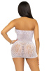 Платье-сетка со стразами Leg Avenue Rhinestone halter mini dress White, открытая спина, one size || 
