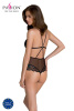 Сетчатое боди с кружевным лифом Passion DELIENA BODY S/M black || 