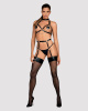 Портупея на грудь Obsessive A740 harness black O/S, искусственная кожа || 