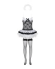 Эротический костюм горничной с юбкой Obsessive Housemaid 5 pcs costume S/M, black, топ, юбка, стринг || 