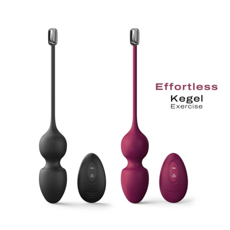 Вагинальные шарики Dorcel LOVE BALLS BLACK, вибрации и движения внутреннего шарика, пульт ДУ || 