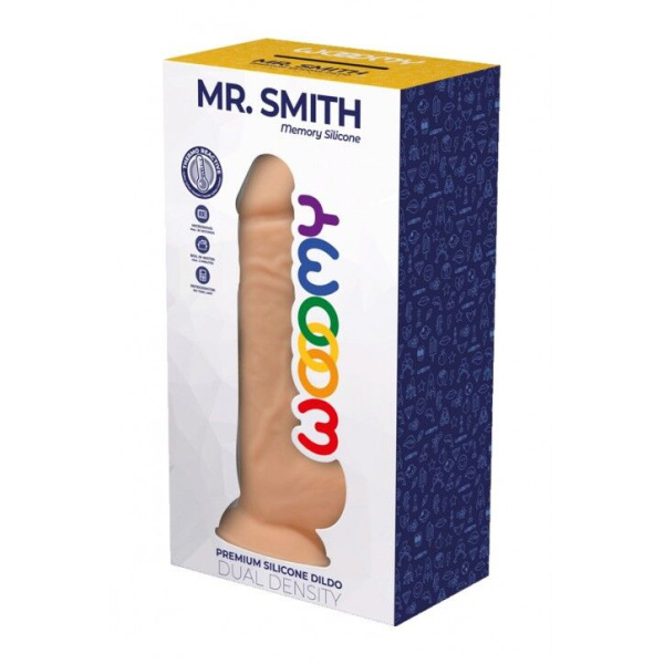 Силиконовый фаллоимитатор Wooomy Mr.Smith, термореактивный, с присоской, длина 17,5, диаметр 3,3 см