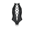 Боди из эко-кожи с имитацией шнуровки и открытым доступом Nancy Body black L/XL - Passion || 