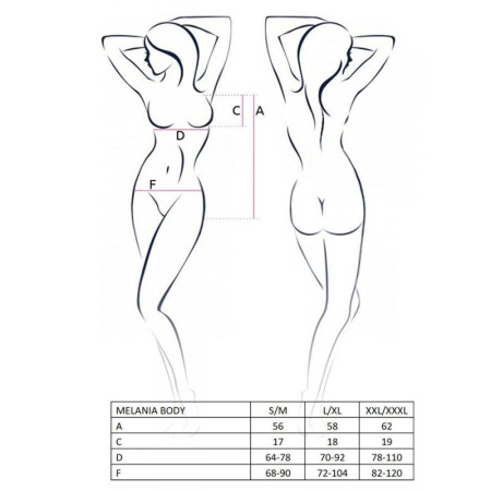 Боди MELANIA BODY black S/M - Passion || 