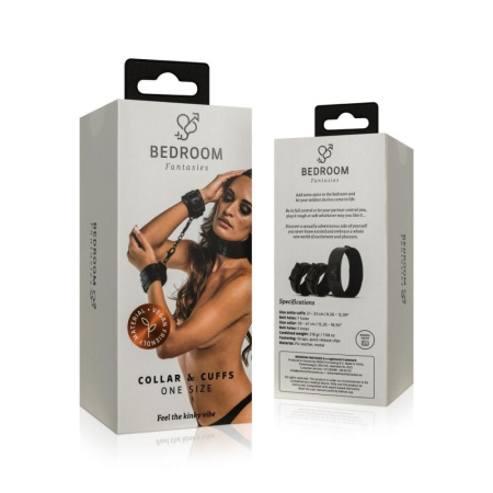 Наручники с ошейником Bedroom Fantasies Collar & Cuffs - Black || 